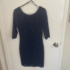 Laundry By Shelli Segal | Blue Lace Fitted Cocktail Dress Size 4